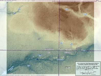 Topographic map of the Four County Corners project area