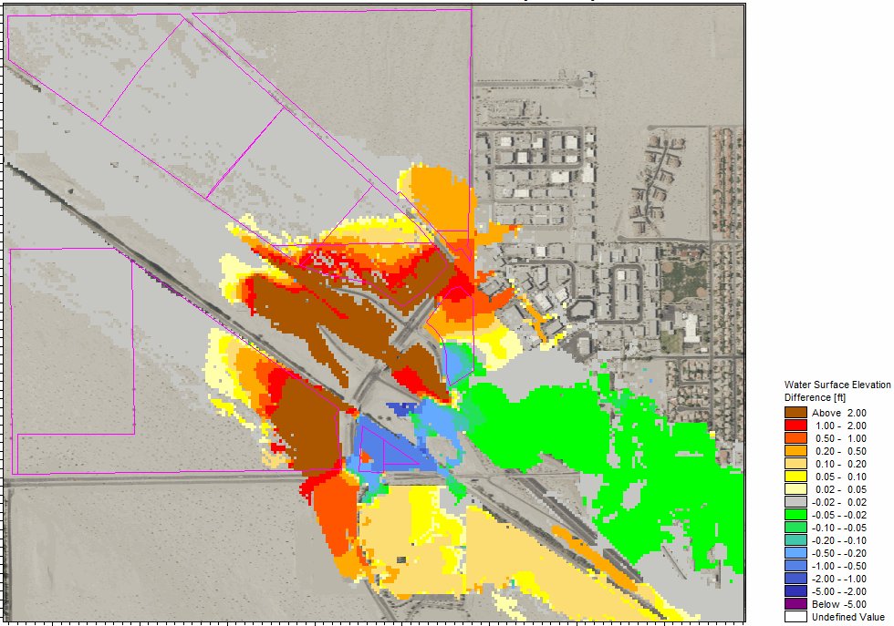 Water depth difference map