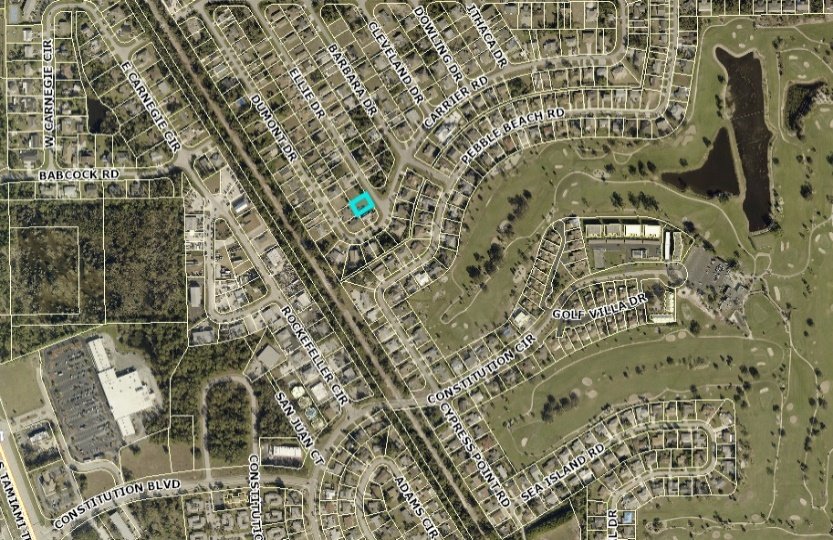 Aerial view of a second proposed development parcel
