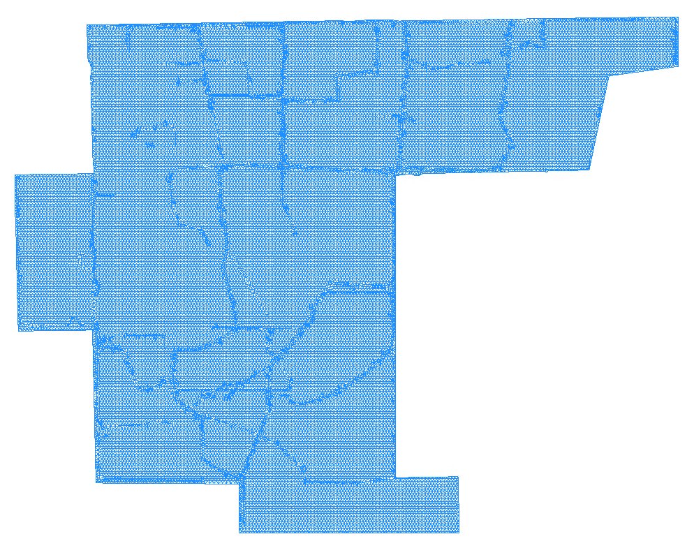 ICPR 2D model mesh of the easement